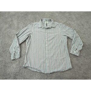 Crosby & Howard Button Up Shirt Mens XL Vertical Stripes Long Sleeve Stretch